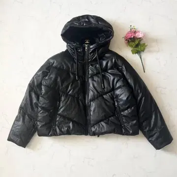 ZARA 자라 인조 가죽 퍼프 자켓 충전솜 블랙 L 사이즈