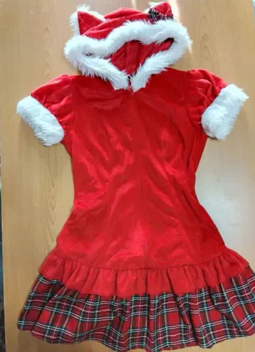 고양이 귀 & 체크 리본 포함 산타 코스프레