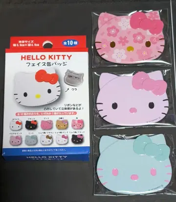 HELLO KITTY 페이스 캔뱃지 3종