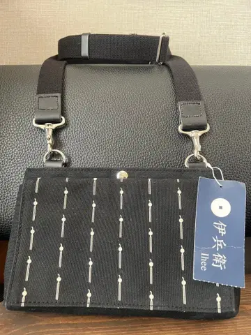 미사용 택 포함 이헤이 에이 라쿠야 헤어콤 패턴 캔버스 백 숄더백 블랙