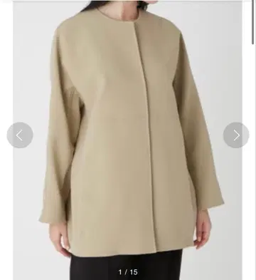 미라 오웬 미들 기장 노카라 코쿤 자켓