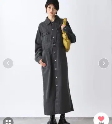 지나시스 블랙 데님 맥시 원피스