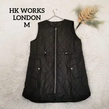 HK 웍스 여성용 베스트 (M) 퀼팅 블랙 집업 워셔블