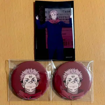 애니메이션 주술회전전 캔뱃지 클리어 카드 양면 스쿠나 3종 세트