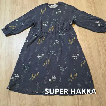 SUPER HAKKA 꽃무늬 자수, 긴팔 원피스