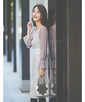 새상품 데뷔 피오레 / 네프 트위드 허리 레이스 원피스