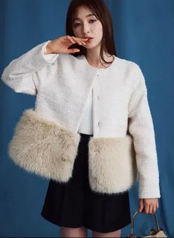 CELFORD 밑단 퍼 블루종