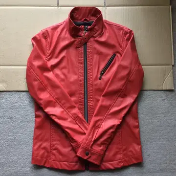 LAFORM AUTHENTIC 레드 싱글 라이더 자켓