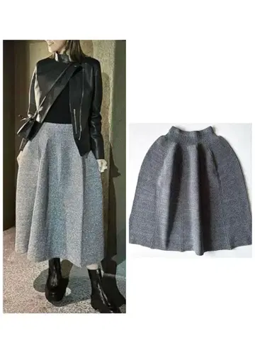 택 포함 새상품 에스트네이션 글리터 플레어 벌룬 니트 스커트 38