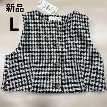 [ 새상품 ] ZARA 트위드 슬리브리스 베스트