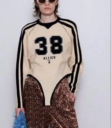 MAISON SPECIAL 넘버링 니트 바디수트