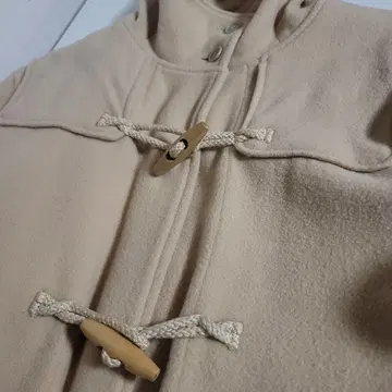 iiMK 베이지 더플 코트 후드 부착