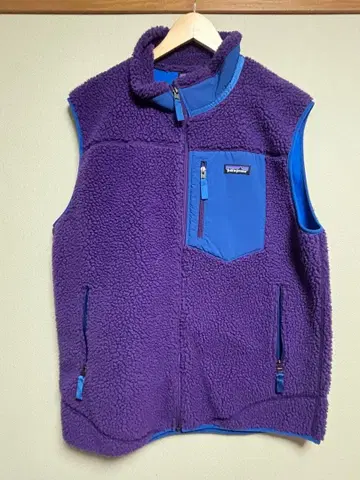 patagonia 플리스 베스트 XL 퍼플/블루