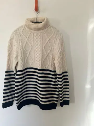 SAINT JAMES 터틀넥 스웨터 아이보리/네이비