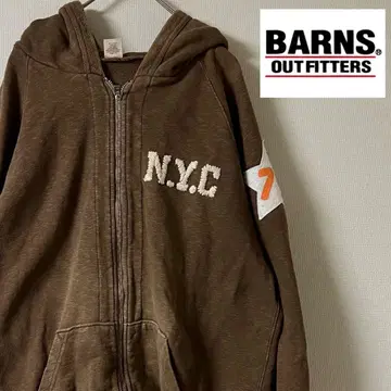 BARNS OUTFITTERS / 집업 후디 / L / 브라운