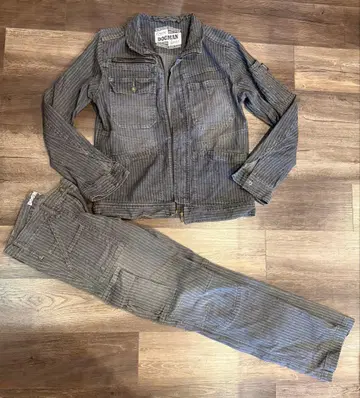 DOGMAN 작업옷 스트라이프 상하의 세트 L