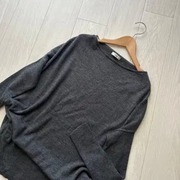 3회 착용 IENA 이에나 울 100% 보트넥 드레이프 니트 그레이