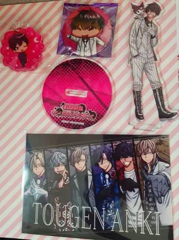 도원암귀 모모츠노 사쿠스케 아크릴 스탠드 아크릴 키링 배지 엽서 세트