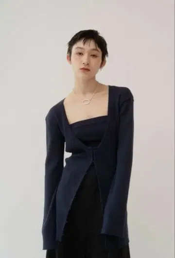 knuth marf/ladylike knit cardigan/ navy