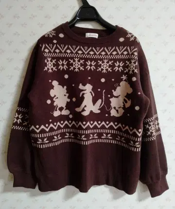 Areeam Disney 노르딕 무늬 니트 미키 & 미니 & 플루토