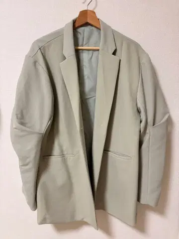 민트 컬러 테일러드 자켓 오버 사이즈