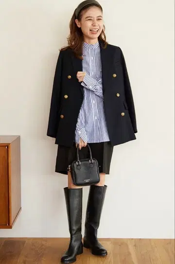 컨디션 최상 T/W 개버 네이비 블레이저 네이비 더블 브레스트 자켓