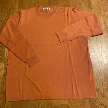 avi 오렌지 캐시미어 실크 혼방 긴팔 스웨터