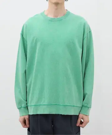 택 포함 새상품 INHERIT 데미지 피그먼트 맨투맨 빈티지 가공