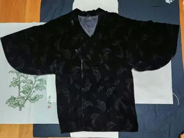 일본 의류 코트 벨벳 블랙 깃털