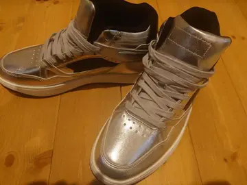 ZARA 실버 하이컷 스니커즈