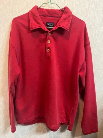 레어) 90s patagonia S 레드 하프 버튼 맨투맨