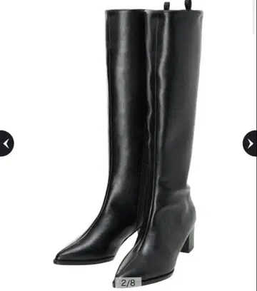 블랙 롱 부츠 사이드 지퍼 부착