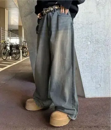 sedacle 인디고 블루 와이드 데님 청바지 팬츠