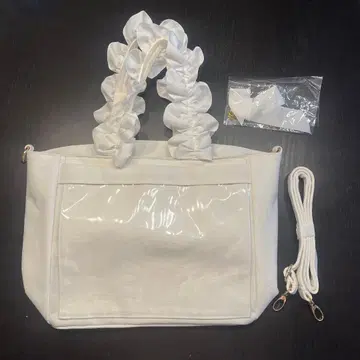 자카마트 2way 핸드 프릴 토트 화이트 A4 이타백