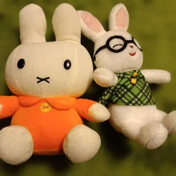 미피와 안경 토끼 봉제 인형 세트