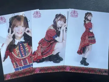 무토린 AKB48 20주년 기념 빨간색 체크 의상 랜덤 브로마이드 3종