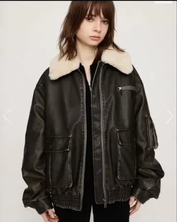 SLY VINTAGE FALEATHER S/BZ 숏 자켓