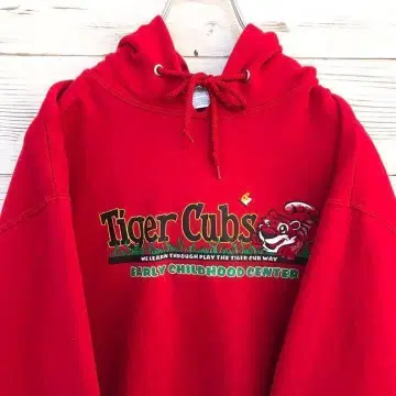 [ 초레어 ] JERZEES 저지 후드티 L 레드 빅 로고 P369