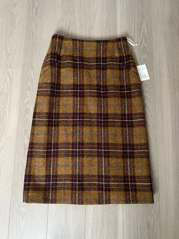 [ 새상품 ] 해리스 트위드 브라운 타이트 스커트 38 매킨토시