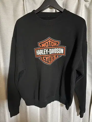 90s 00s 할리데이비슨 빅 로고 블랙 맨투맨 구제 의류