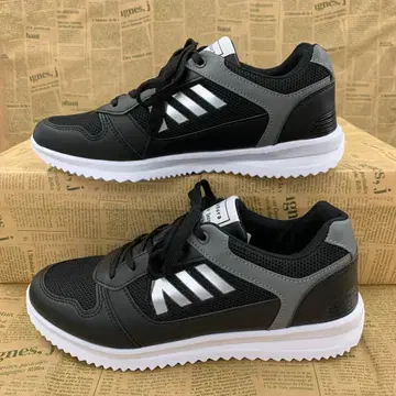 새상품 남성용 25.0cm 통굽 경량 레트로 러닝 스니커즈 블랙 2277