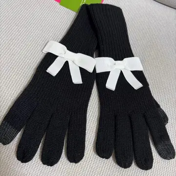 kate spade 리본 포함 블랙 니트 장갑