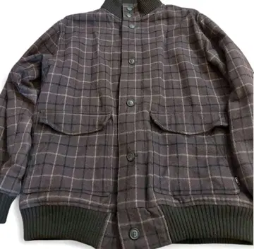 체크 무늬 블루종 자켓 XL 사이즈