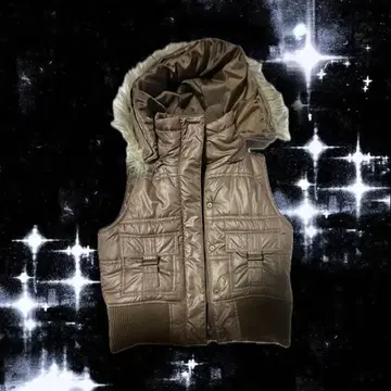 y2k 퍼 다운 베스트 00' 2WAY 브라운