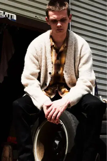 MINEDNIM Shaggy Mohair Knit Cardigan