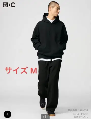 UNIQLO:C 맨투맨 와이드 팬츠 블랙 새상품