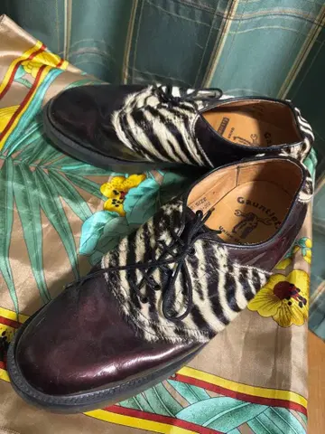 조지 콕스 G eorge Cox 제브라 송치 브라운 에나멜 드레스 신발