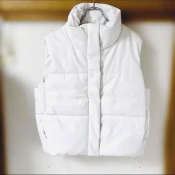 GYDA 제이다 인조 가죽 Padding 베스트 화이트 프리 사이즈