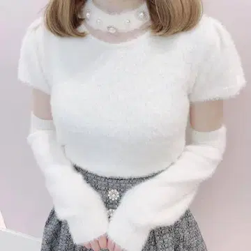 evelyn 암워머 비쥬 니트 니트 아이보리