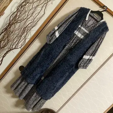 칼간 롱 베스트 네이비 베스트 보헤미안 구제 의류 내추럴